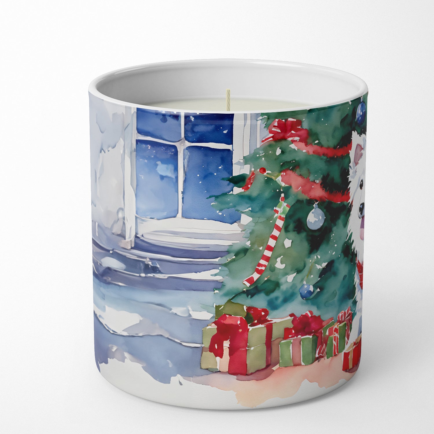 Buy this Japanese Spitz Cozy Christmas Decorative Soy Candle