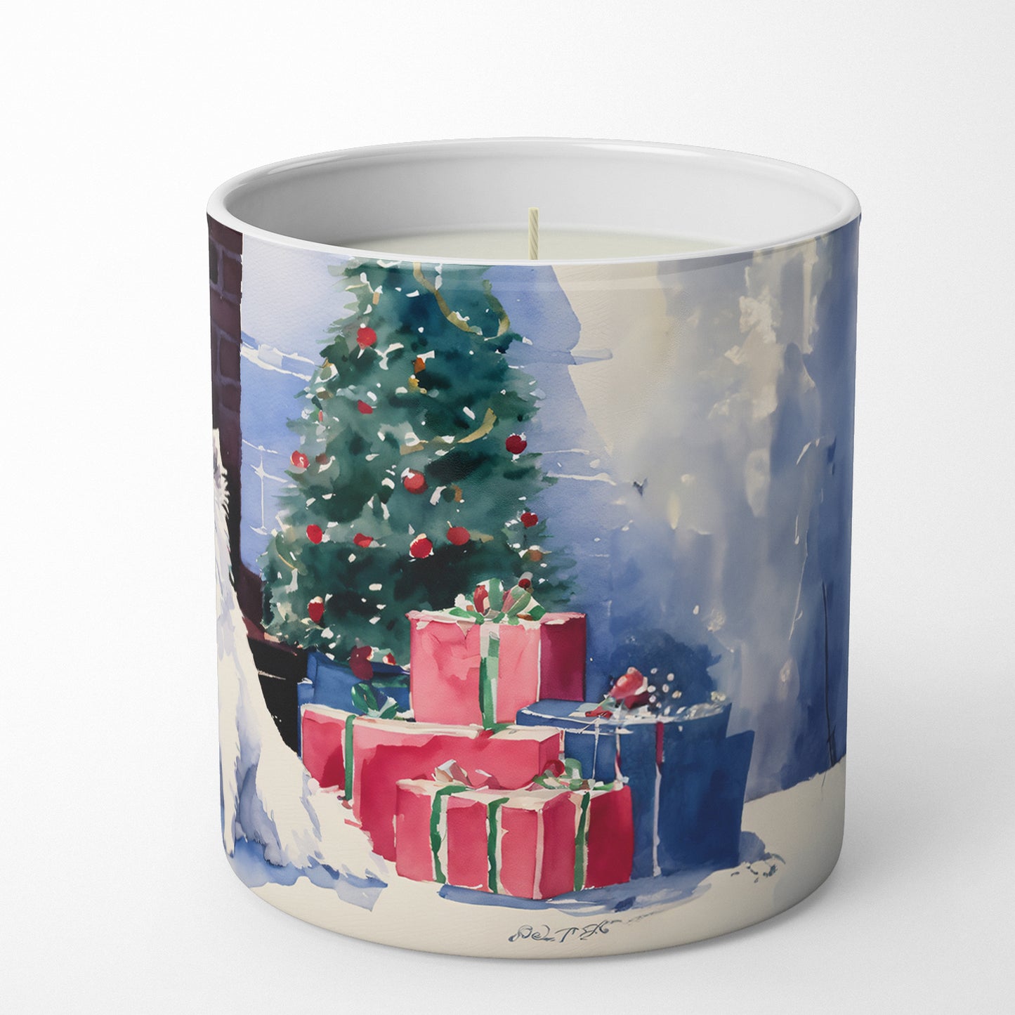 Japanese Spitz Cozy Christmas Decorative Soy Candle