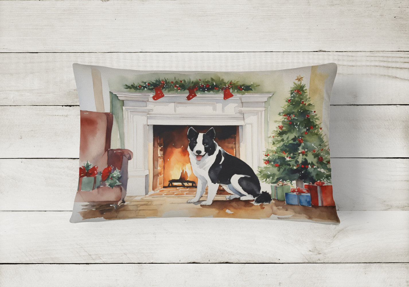 Karelian Bear Dog Cozy Christmas Throw Pillow