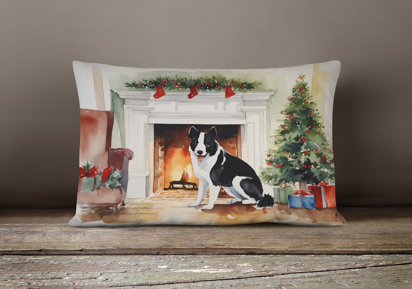 Karelian Bear Dog Cozy Christmas Throw Pillow