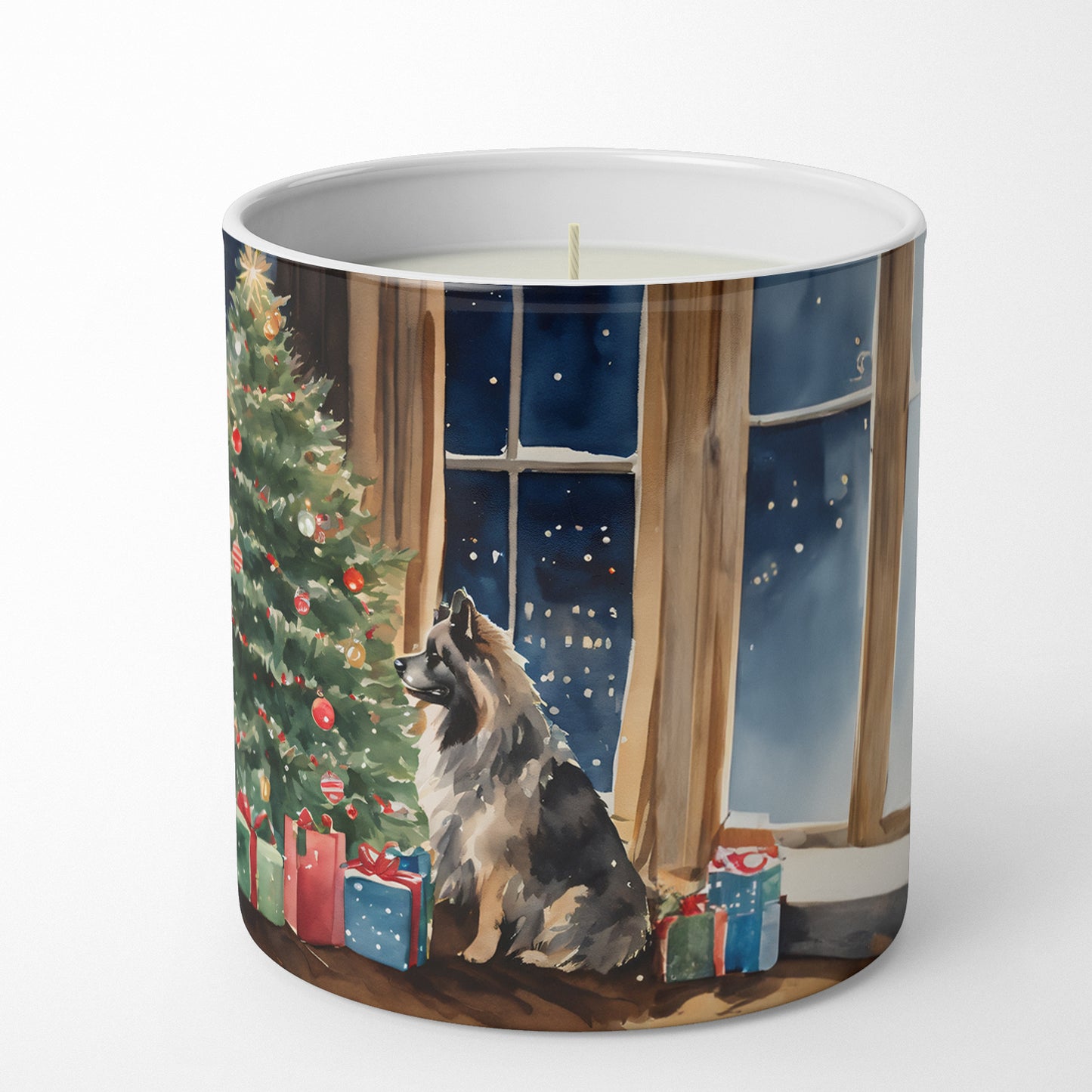 Keeshond Cozy Christmas Decorative Soy Candle