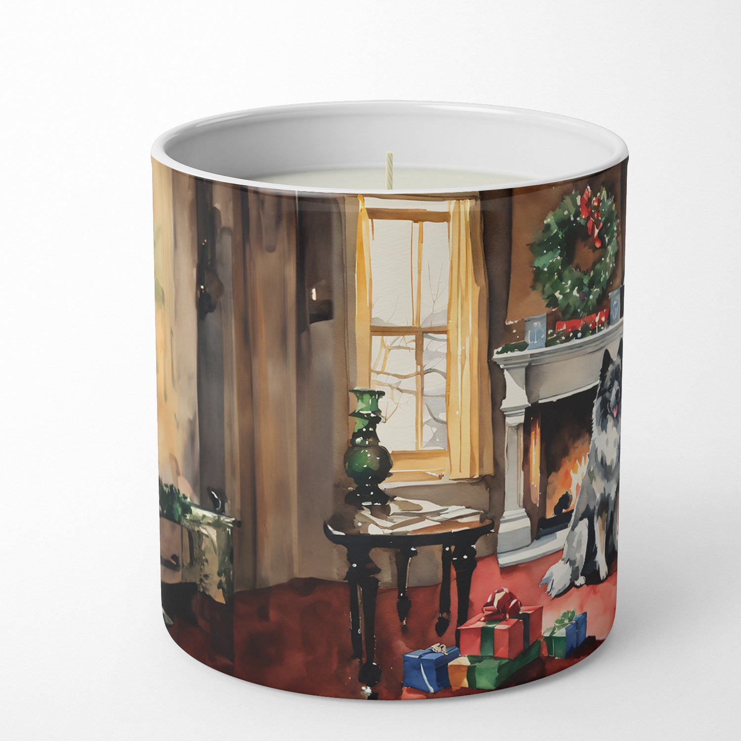 Buy this Keeshond Cozy Christmas Decorative Soy Candle