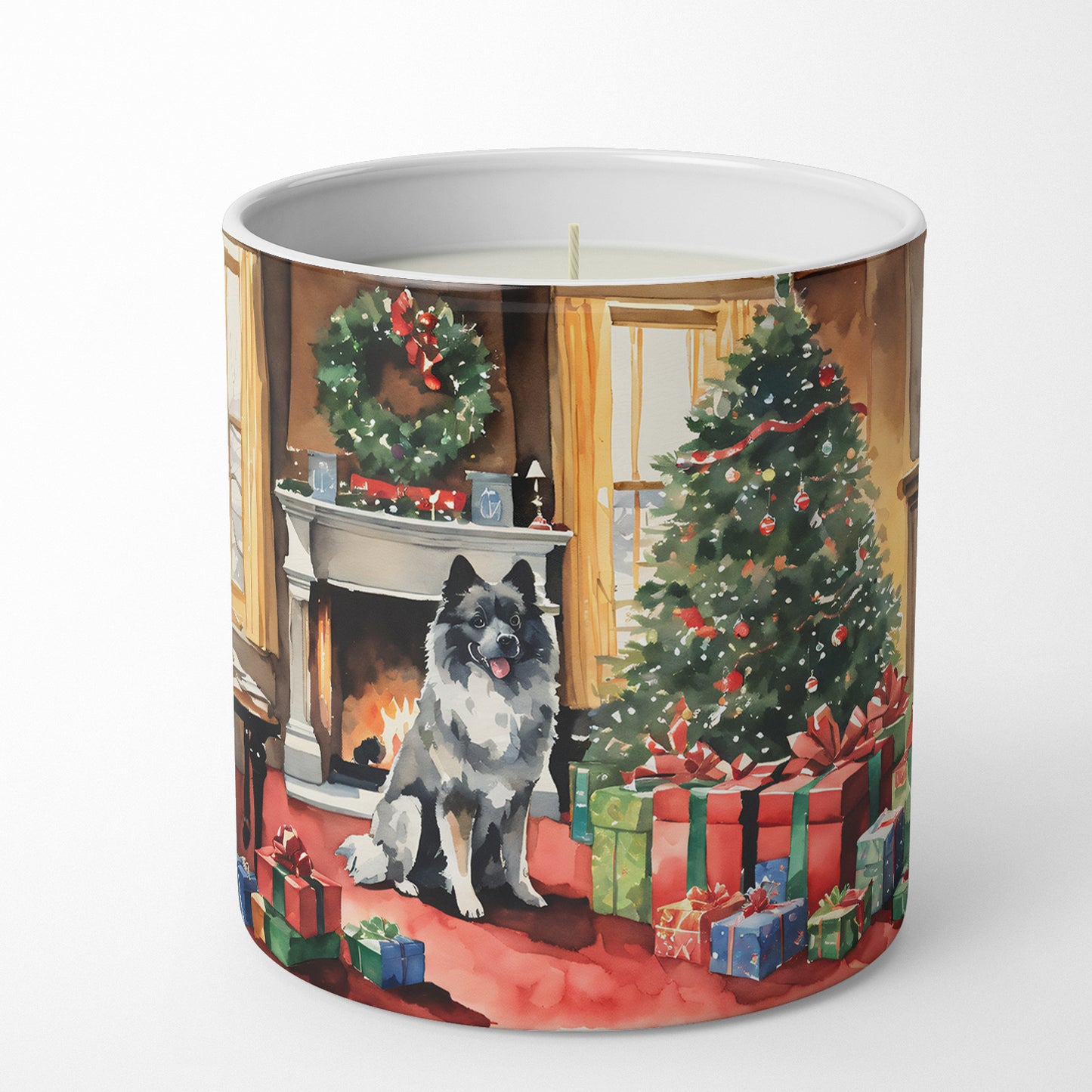 Keeshond Cozy Christmas Decorative Soy Candle