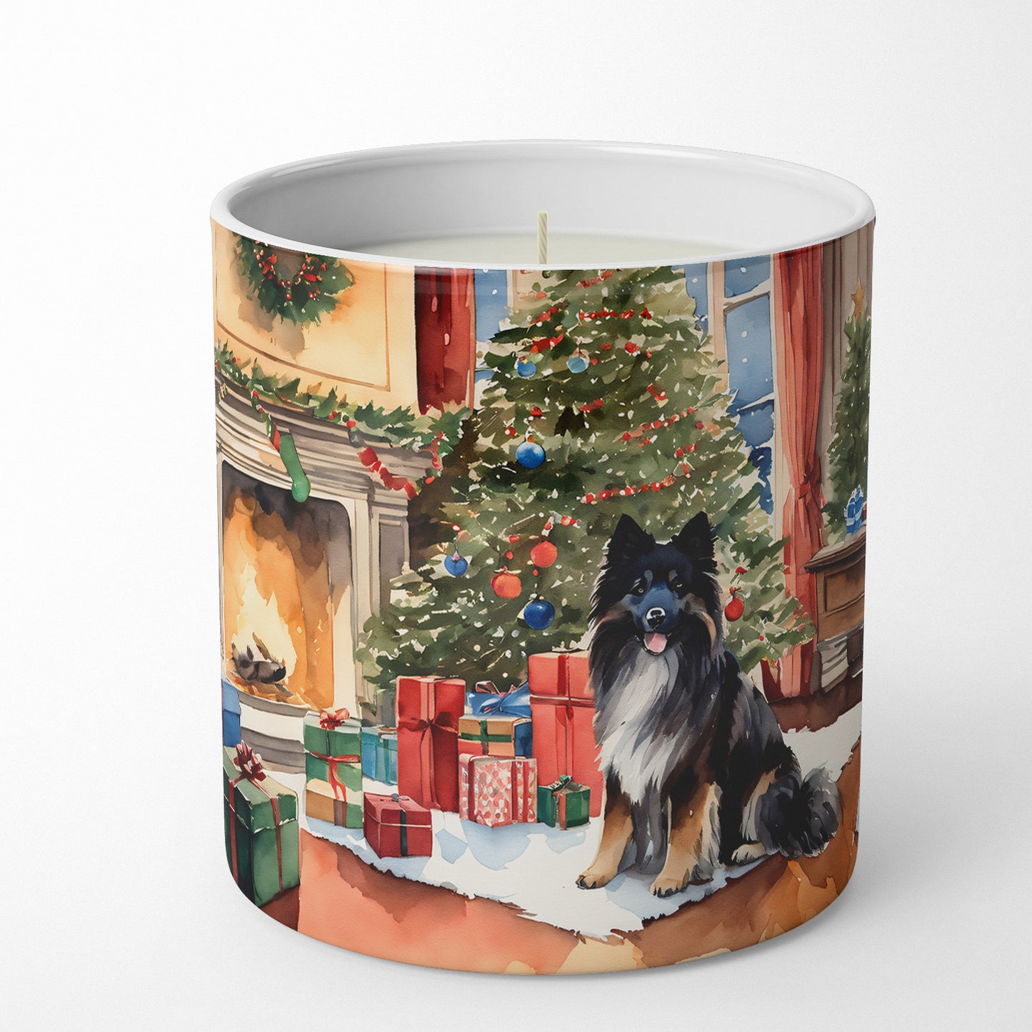 Keeshond Cozy Christmas Decorative Soy Candle
