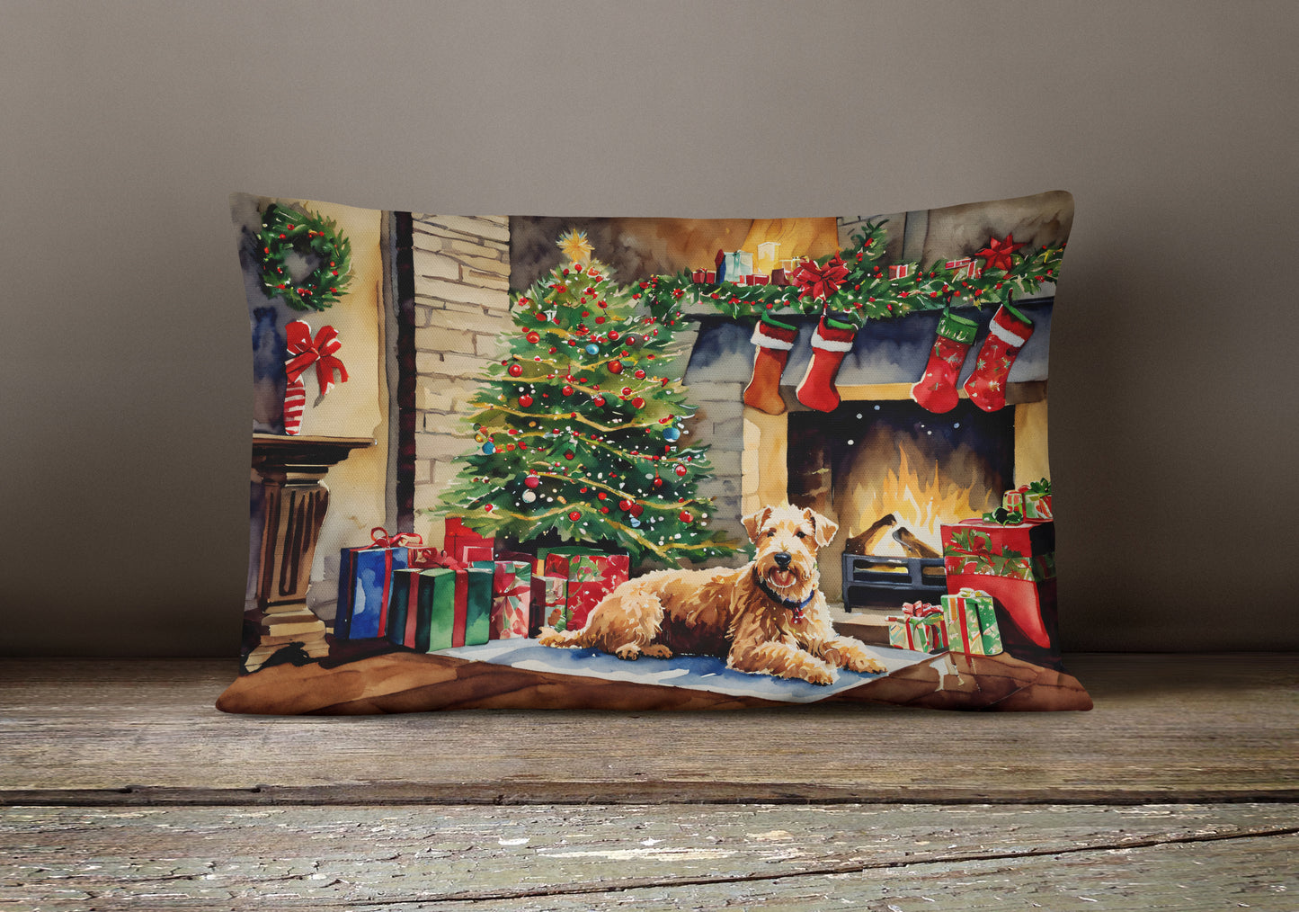 Lakeland Terrier Cozy Christmas Throw Pillow