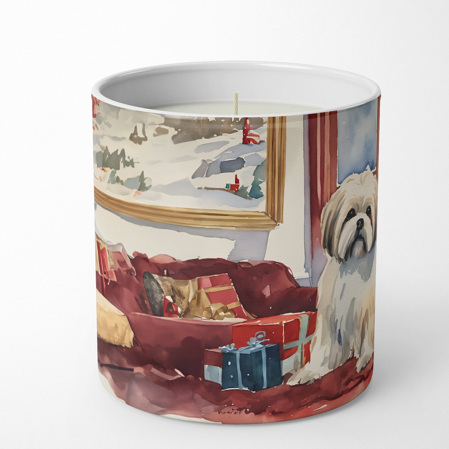 Buy this Lhasa Apso Cozy Christmas Decorative Soy Candle