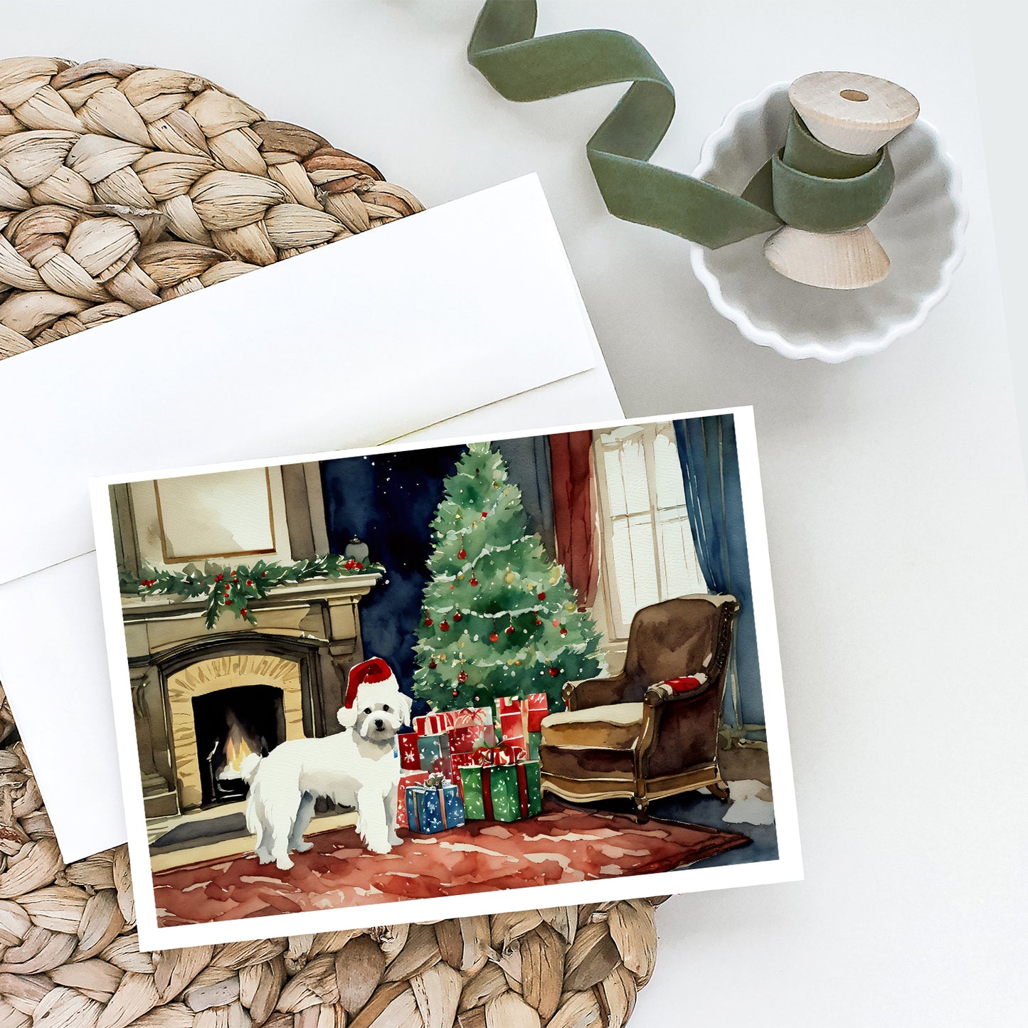 Maltese Cozy Christmas Greeting Cards Pack of 8