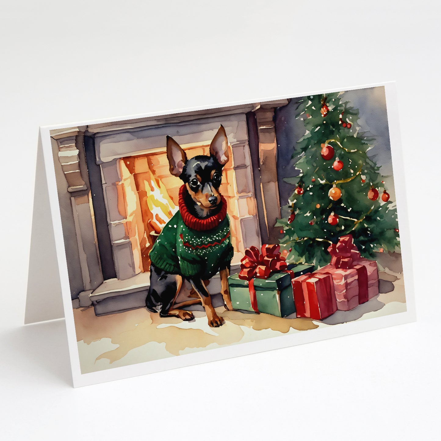 Buy this Miniature Pinscher Cozy Christmas Greeting Cards Pack of 8