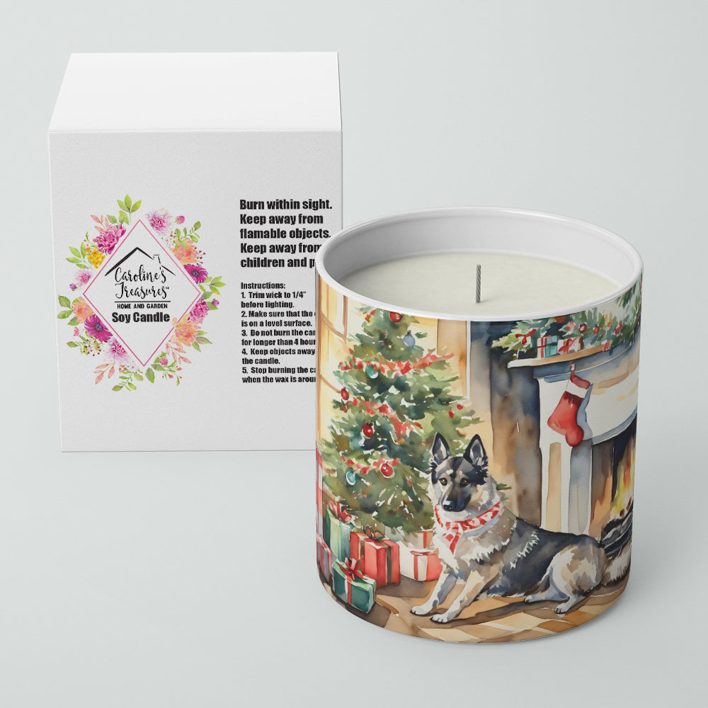 Norwegian Elkhound Cozy Christmas Decorative Soy Candle