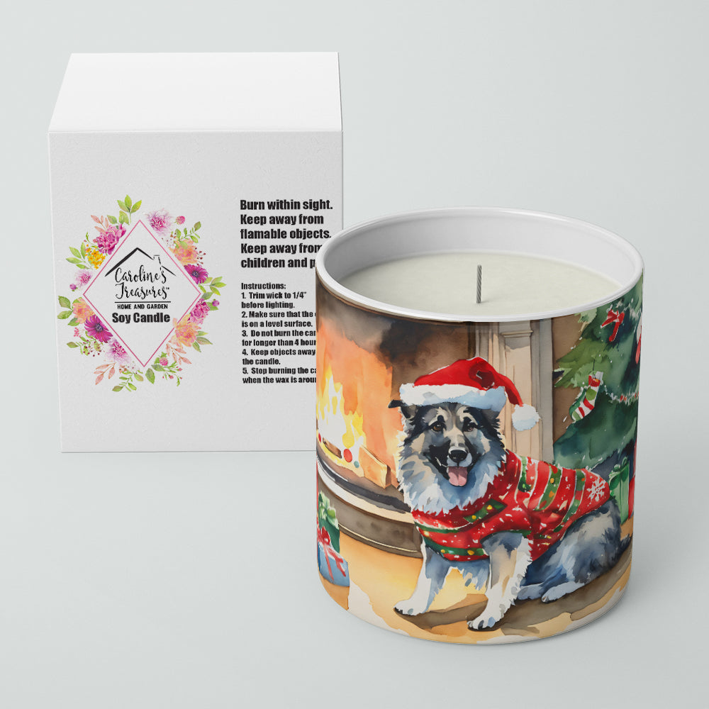 Norwegian Elkhound Cozy Christmas Decorative Soy Candle