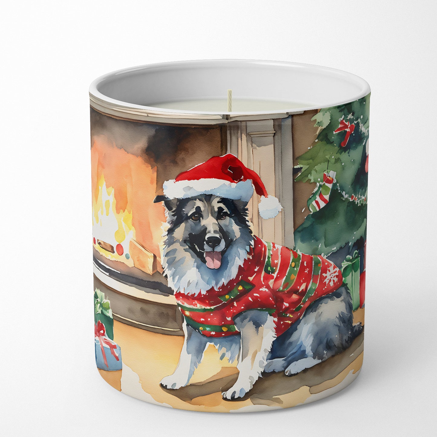 Norwegian Elkhound Cozy Christmas Decorative Soy Candle