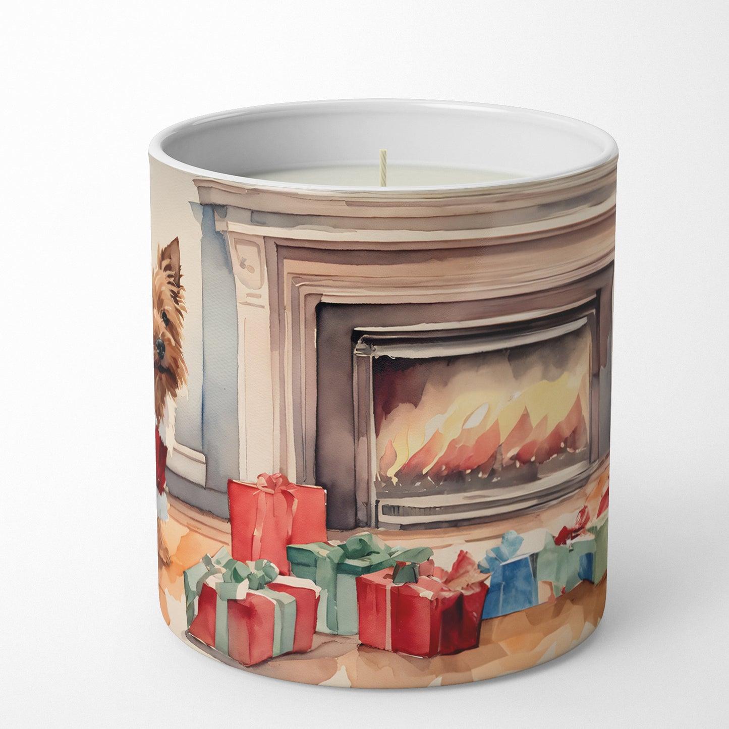 Norwich Terrier Cozy Christmas Decorative Soy Candle