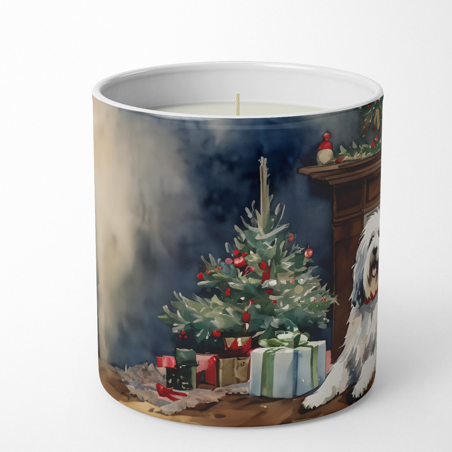 Buy this Old English Sheepdog Cozy Christmas Decorative Soy Candle