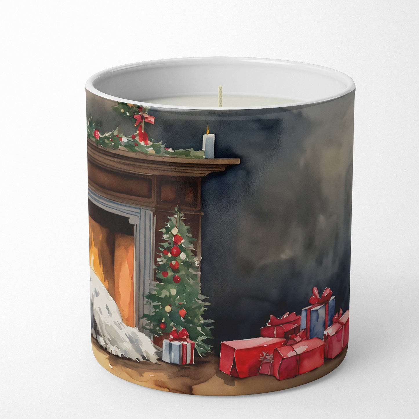 Old English Sheepdog Cozy Christmas Decorative Soy Candle