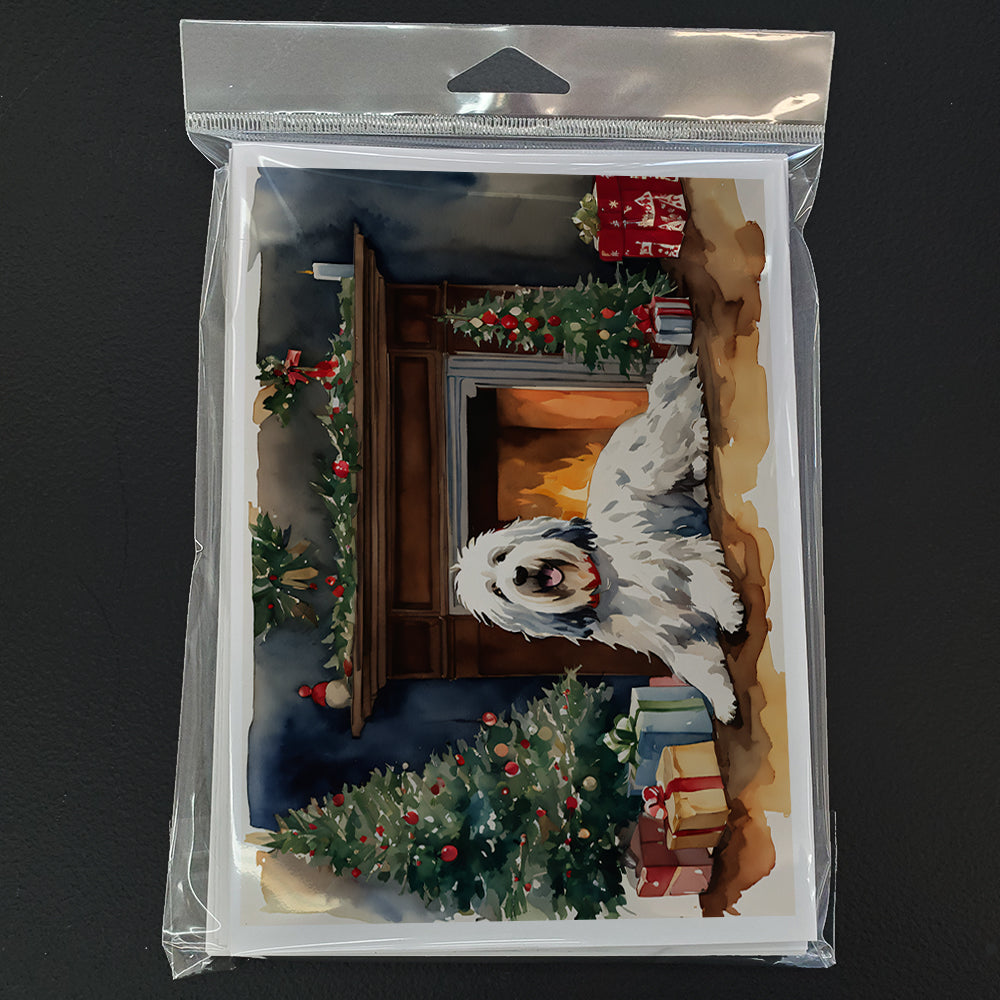 Old English Sheepdog Cozy Christmas Greeting Cards Pack of 8