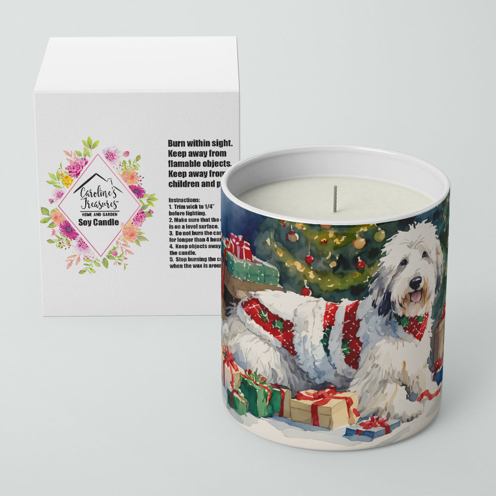 Old English Sheepdog Cozy Christmas Decorative Soy Candle