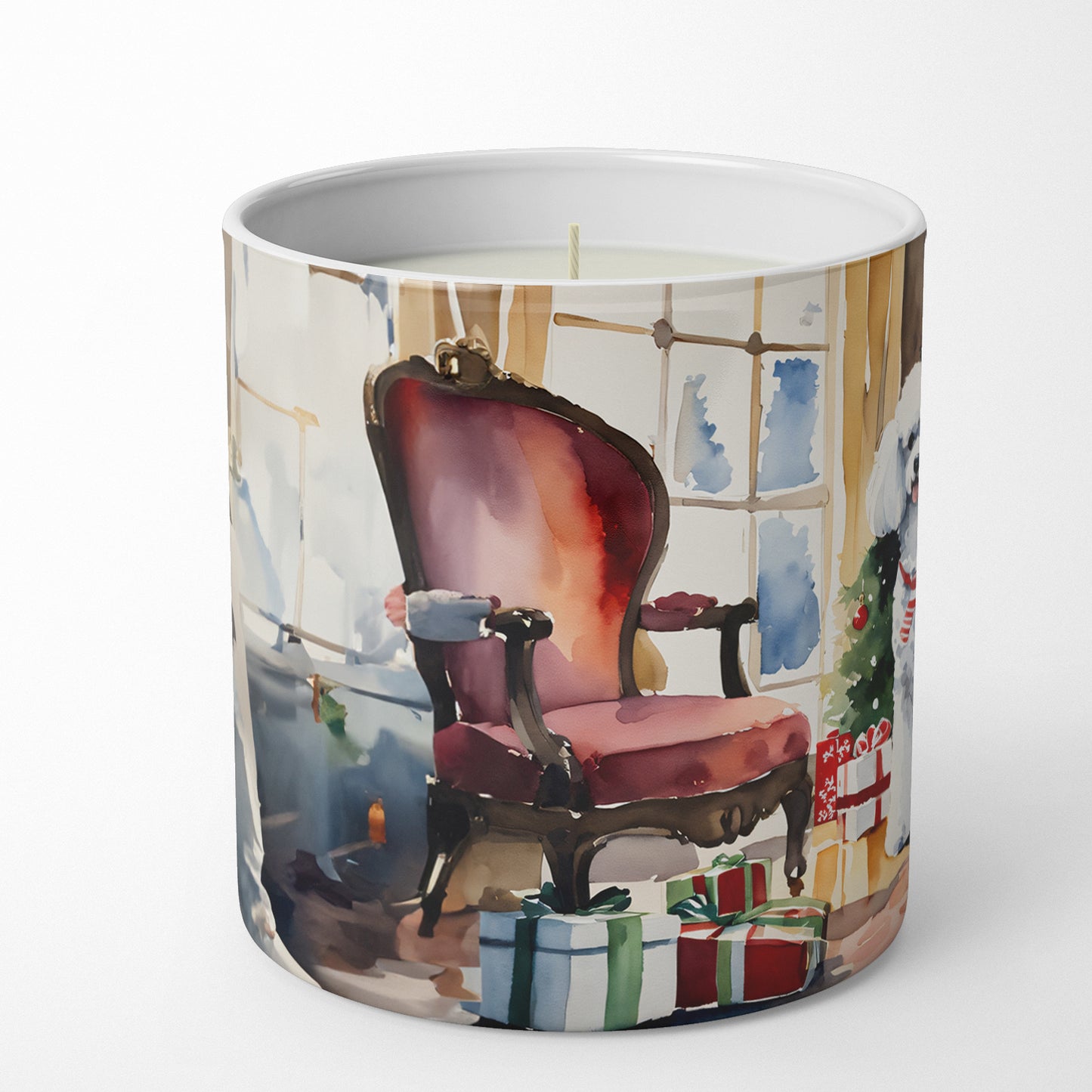 Buy this Poodle Cozy Christmas Decorative Soy Candle