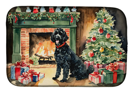 Buy this Portuguese Water Dog Cozy Christmas Dish Drying Mat