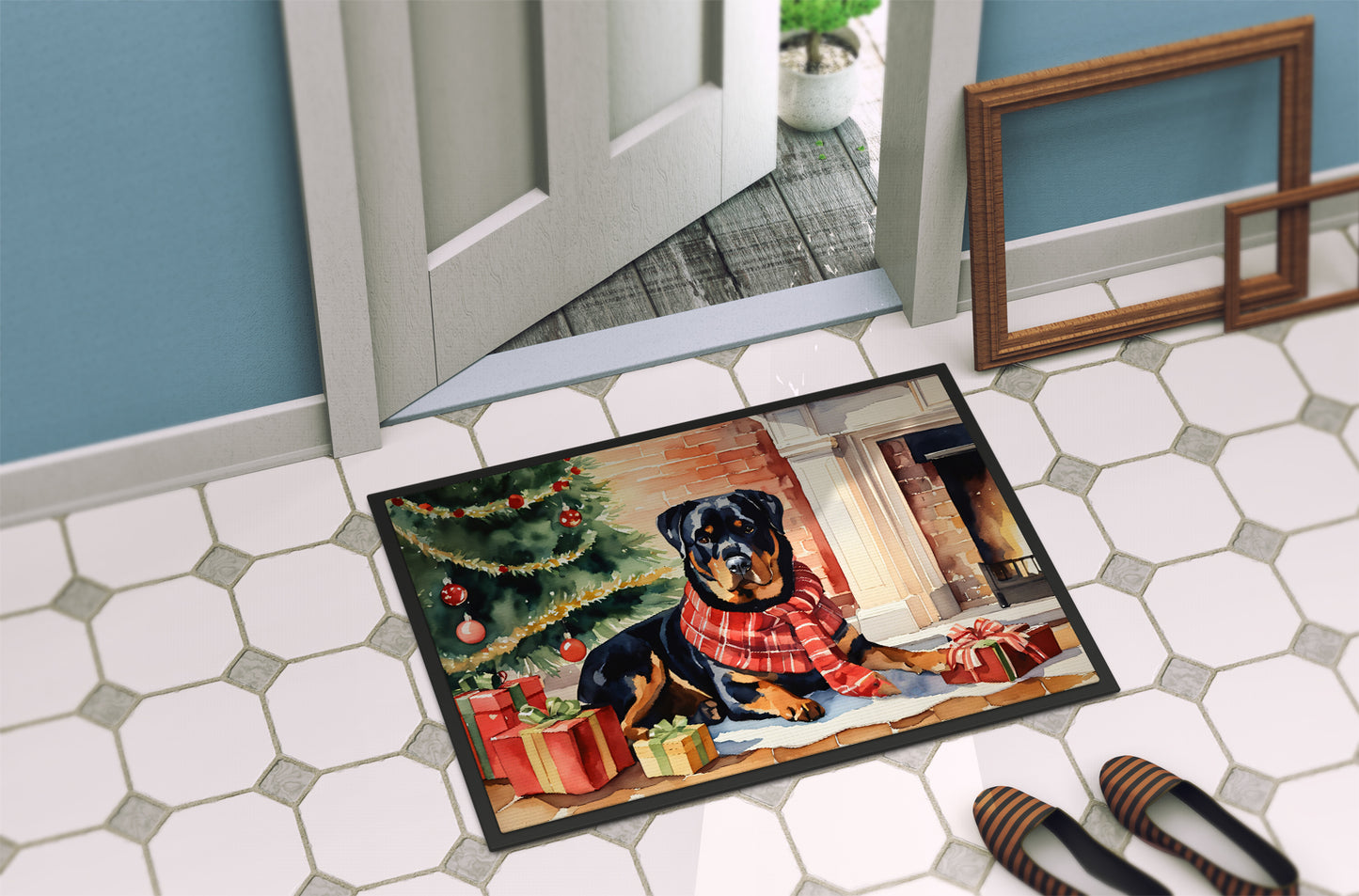 Rottweiler Cozy Christmas Doormat