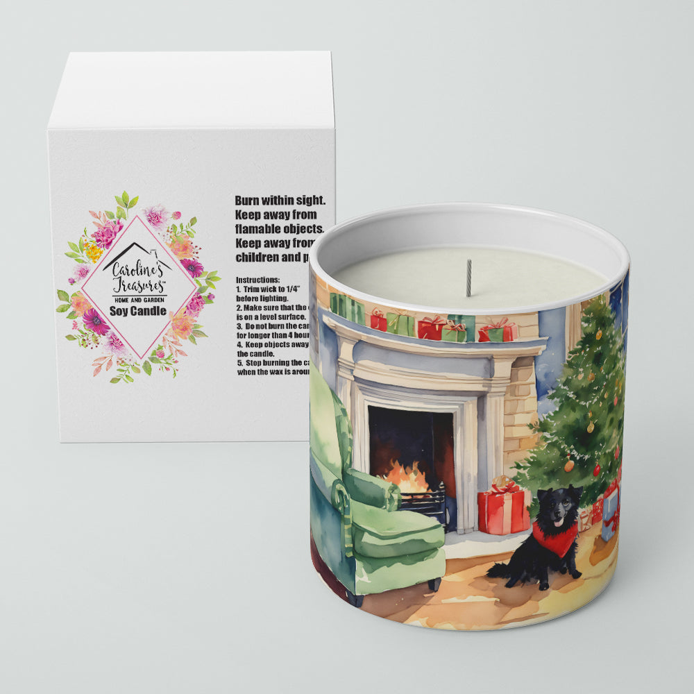 Schipperke Cozy Christmas Decorative Soy Candle