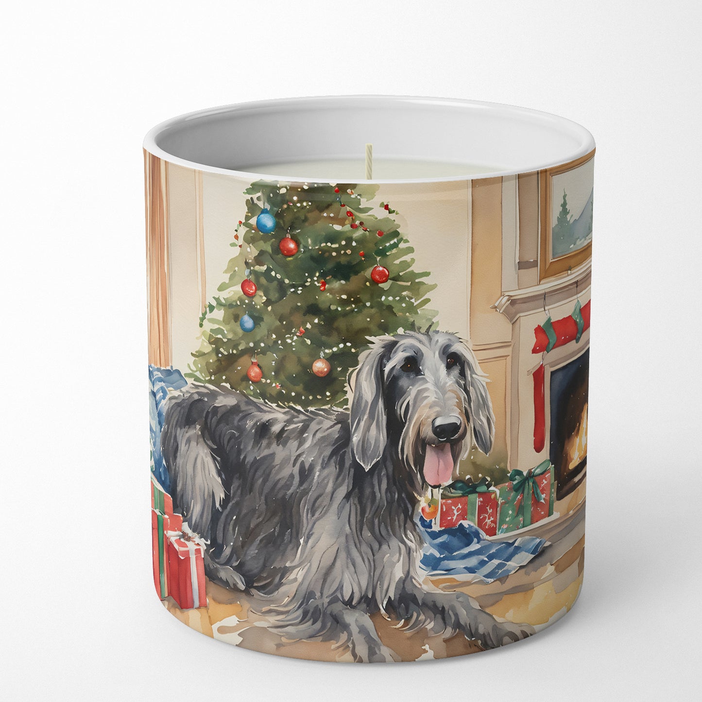 Scottish Deerhound Cozy Christmas Decorative Soy Candle