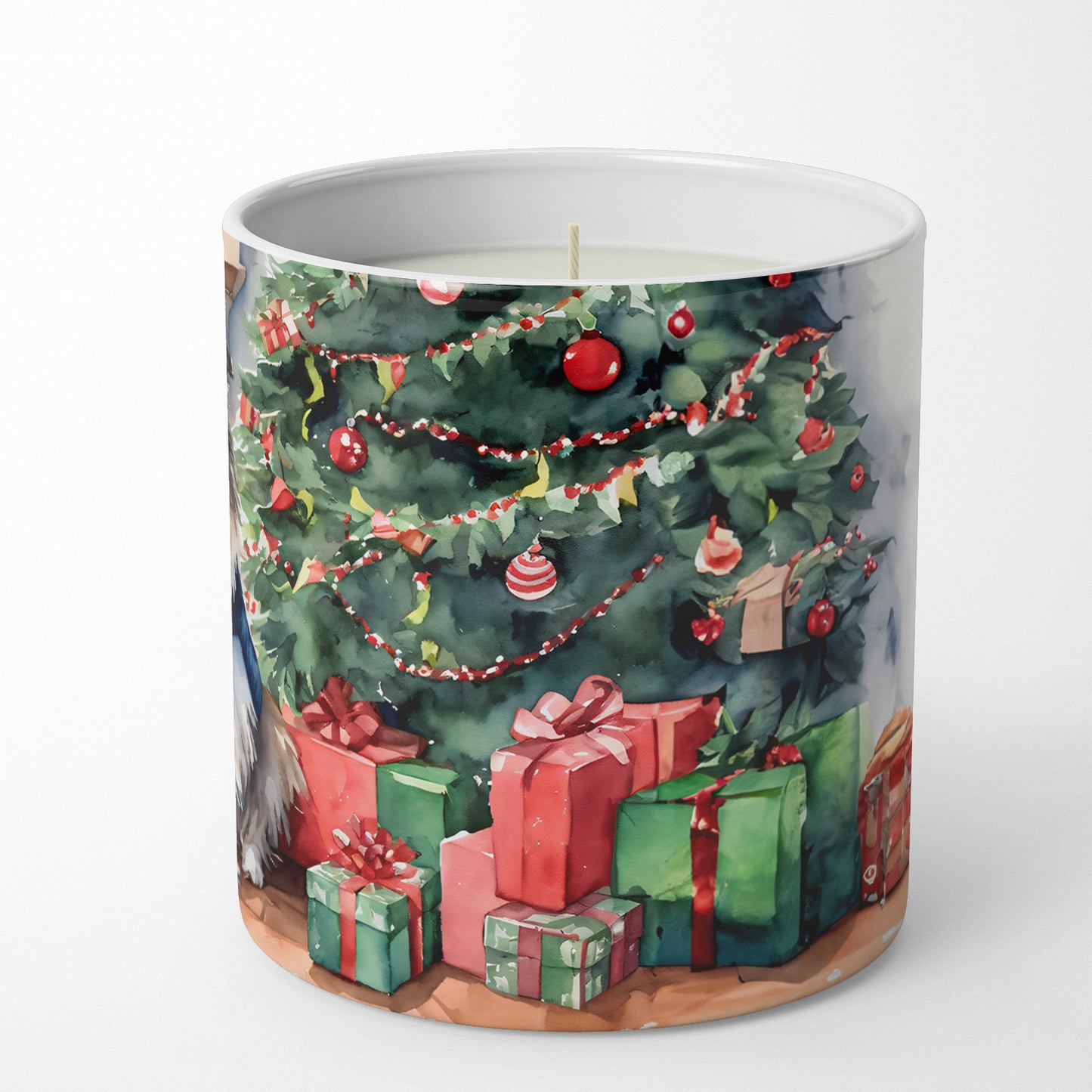 Sheltie Cozy Christmas Decorative Soy Candle