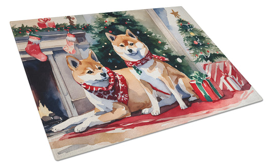 Buy this Shiba Inu Cozy Christmas Glass Cutting Board