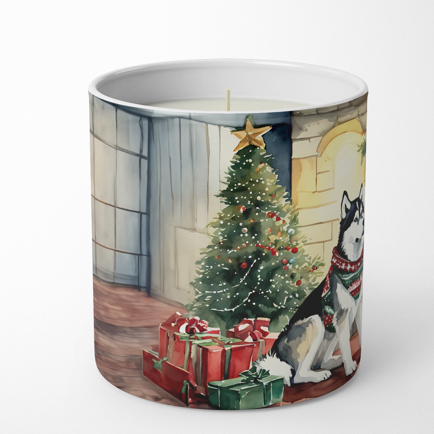 Buy this Siberian Husky Cozy Christmas Decorative Soy Candle