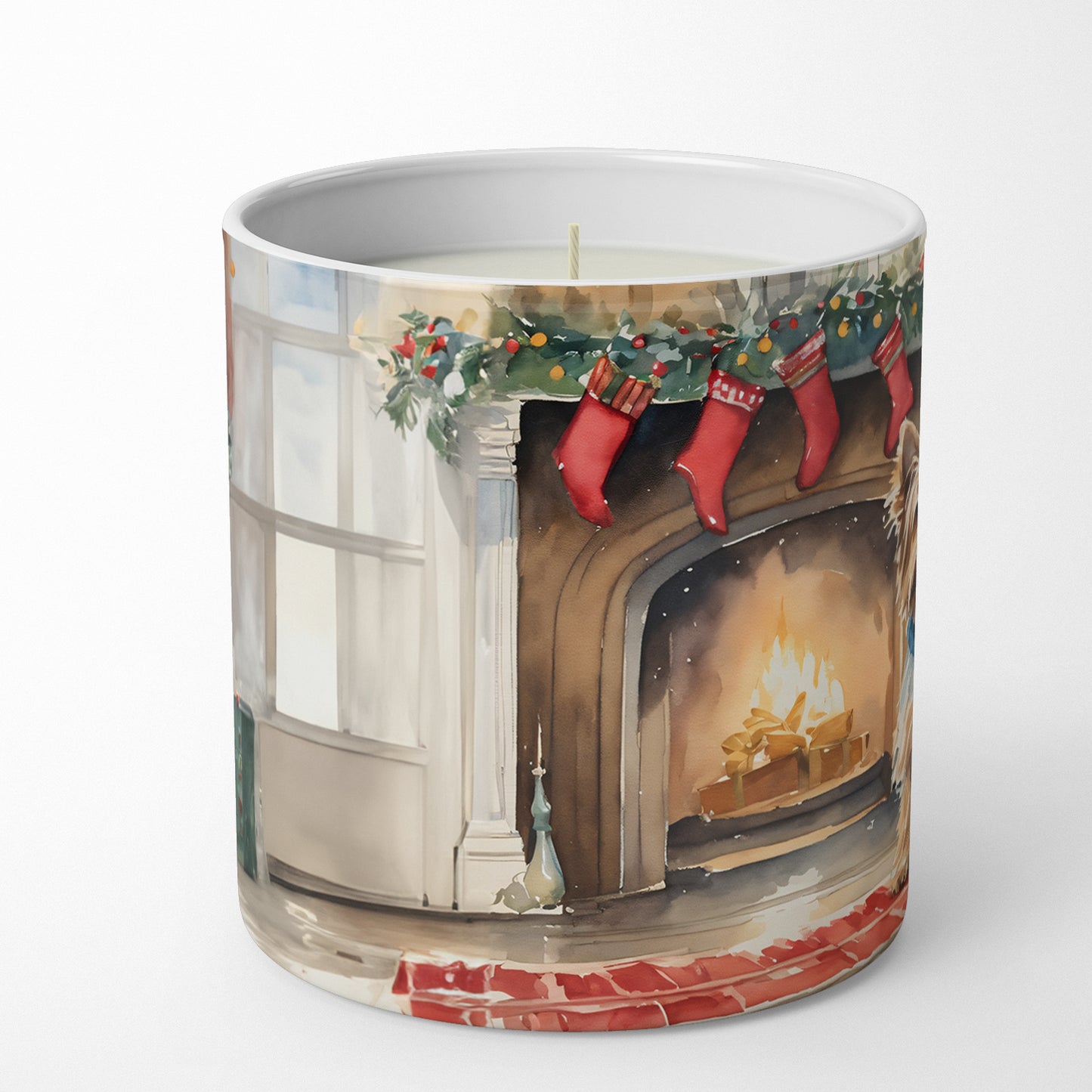 Buy this Silky Terrier Cozy Christmas Decorative Soy Candle