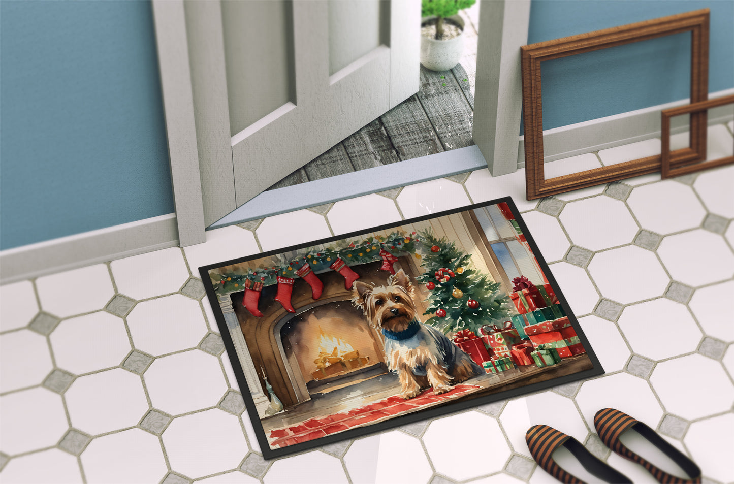 Silky Terrier Cozy Christmas Doormat