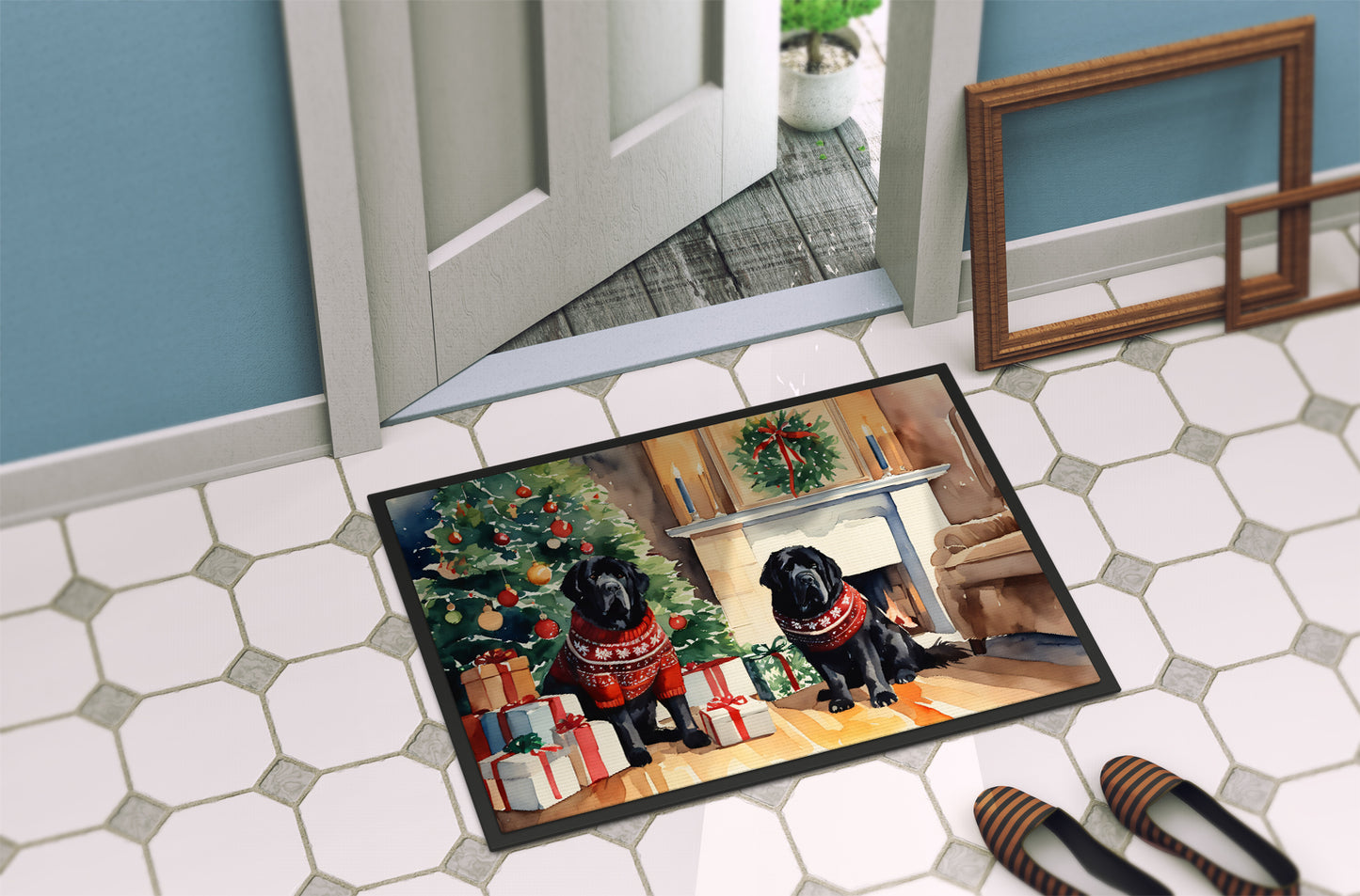 Tibetan Mastiff Cozy Christmas Doormat