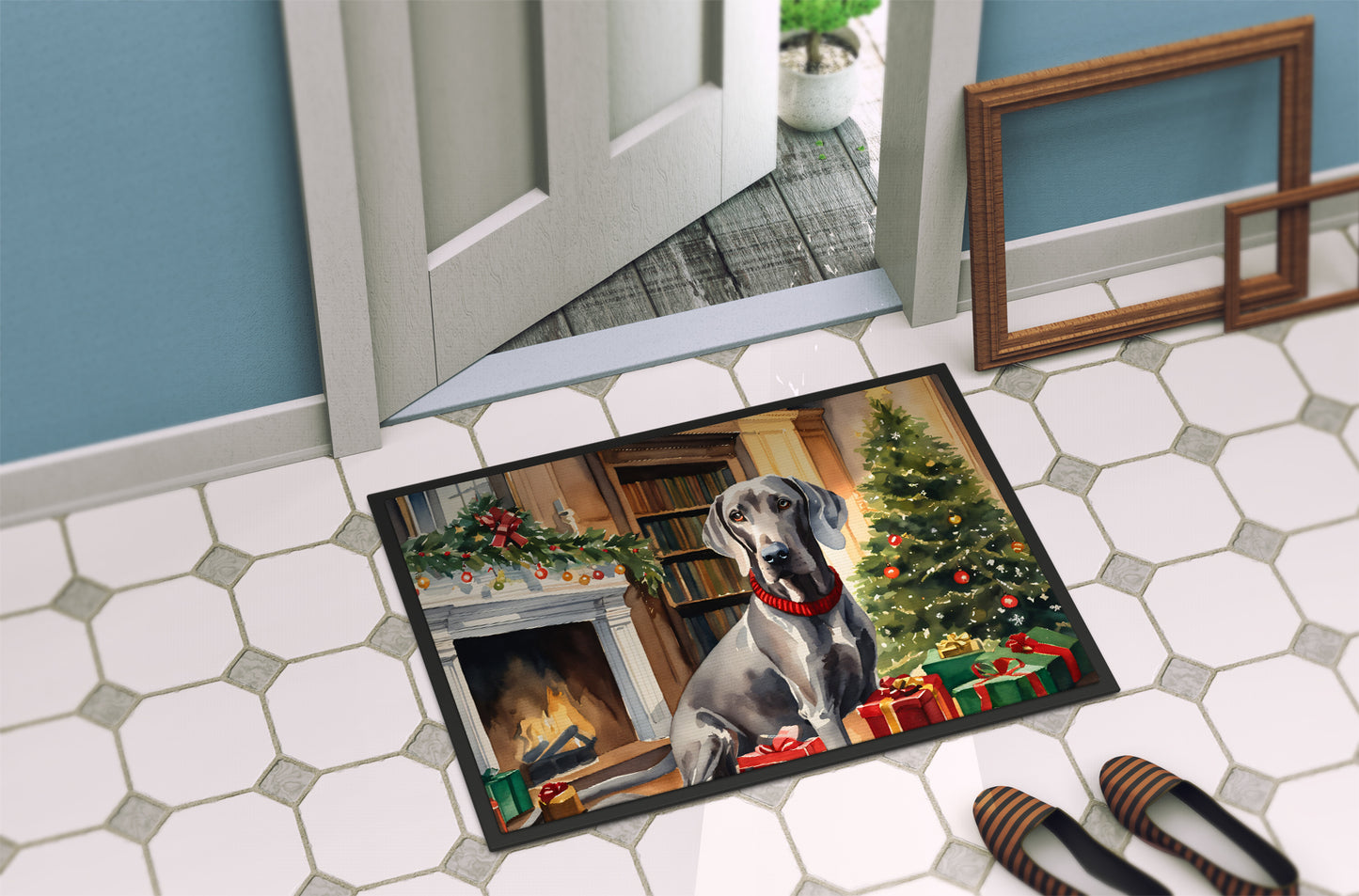 Weimaraner Cozy Christmas Doormat