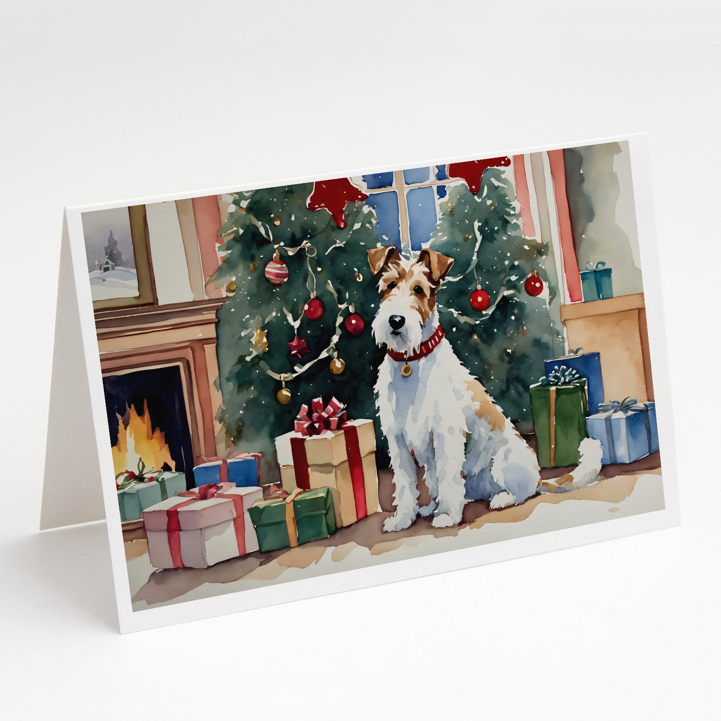 Buy this Fox Terrier Cozy Christmas Greeting Cards Pack of 8