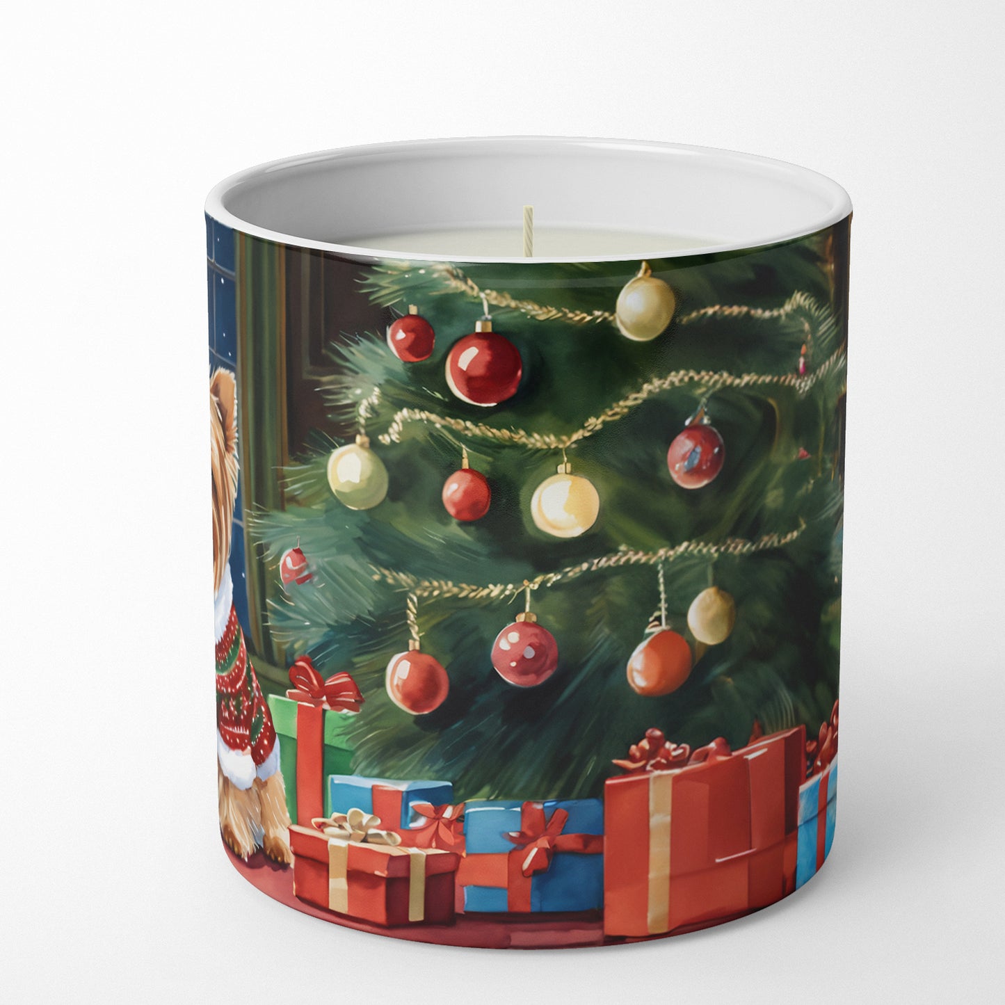 Yorkshire Terrier Cozy Christmas Decorative Soy Candle