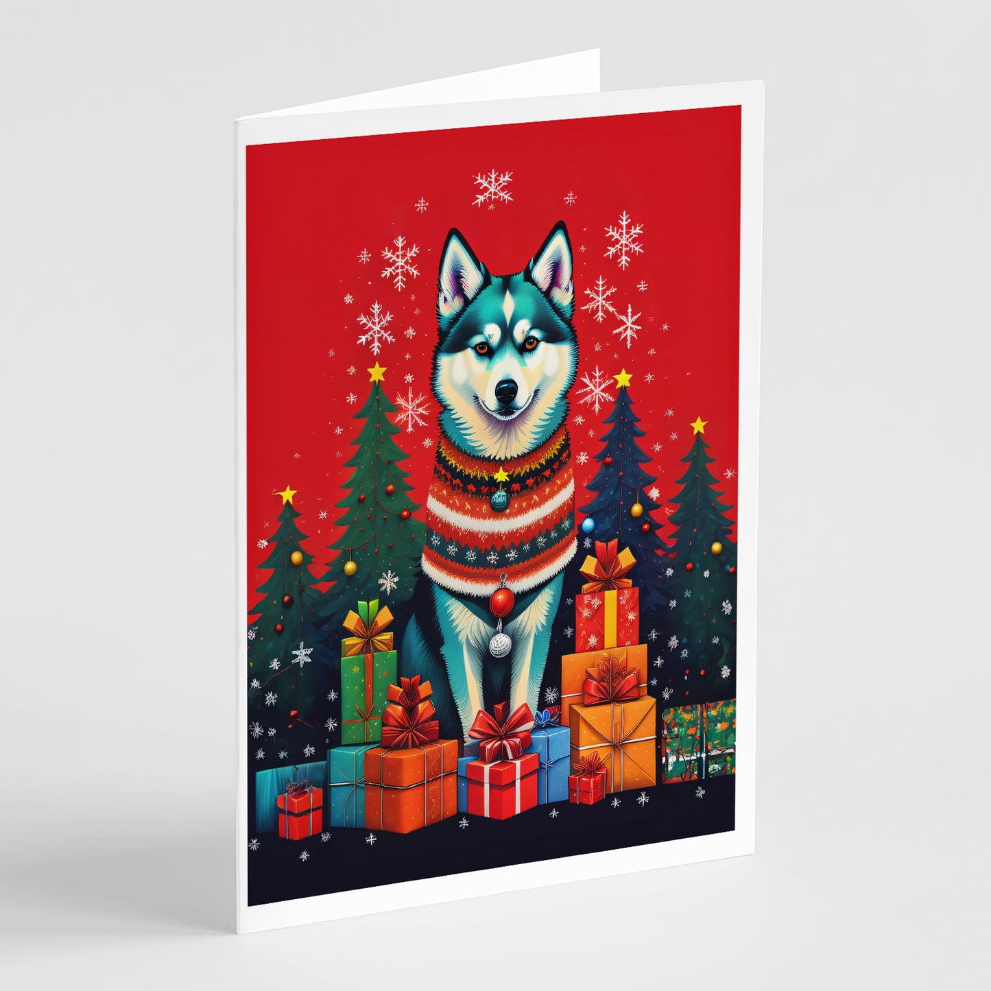 Buy this Alaskan Klee Kai Holiday Christmas Greeting Cards Pack of 8