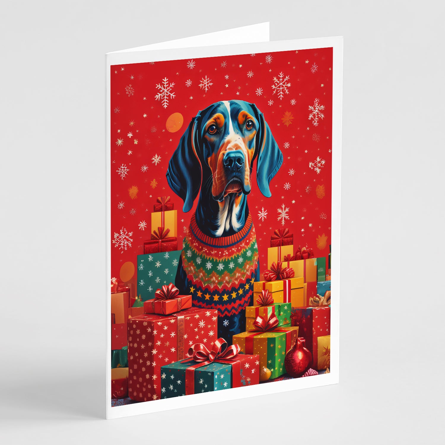 Buy this American English Coonhound Holiday Christmas Greeting Cards Pack of 8