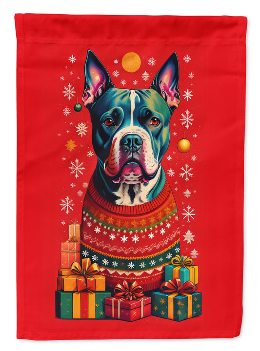 Buy this Staffordshire Bull Terrier Holiday Christmas House Flag