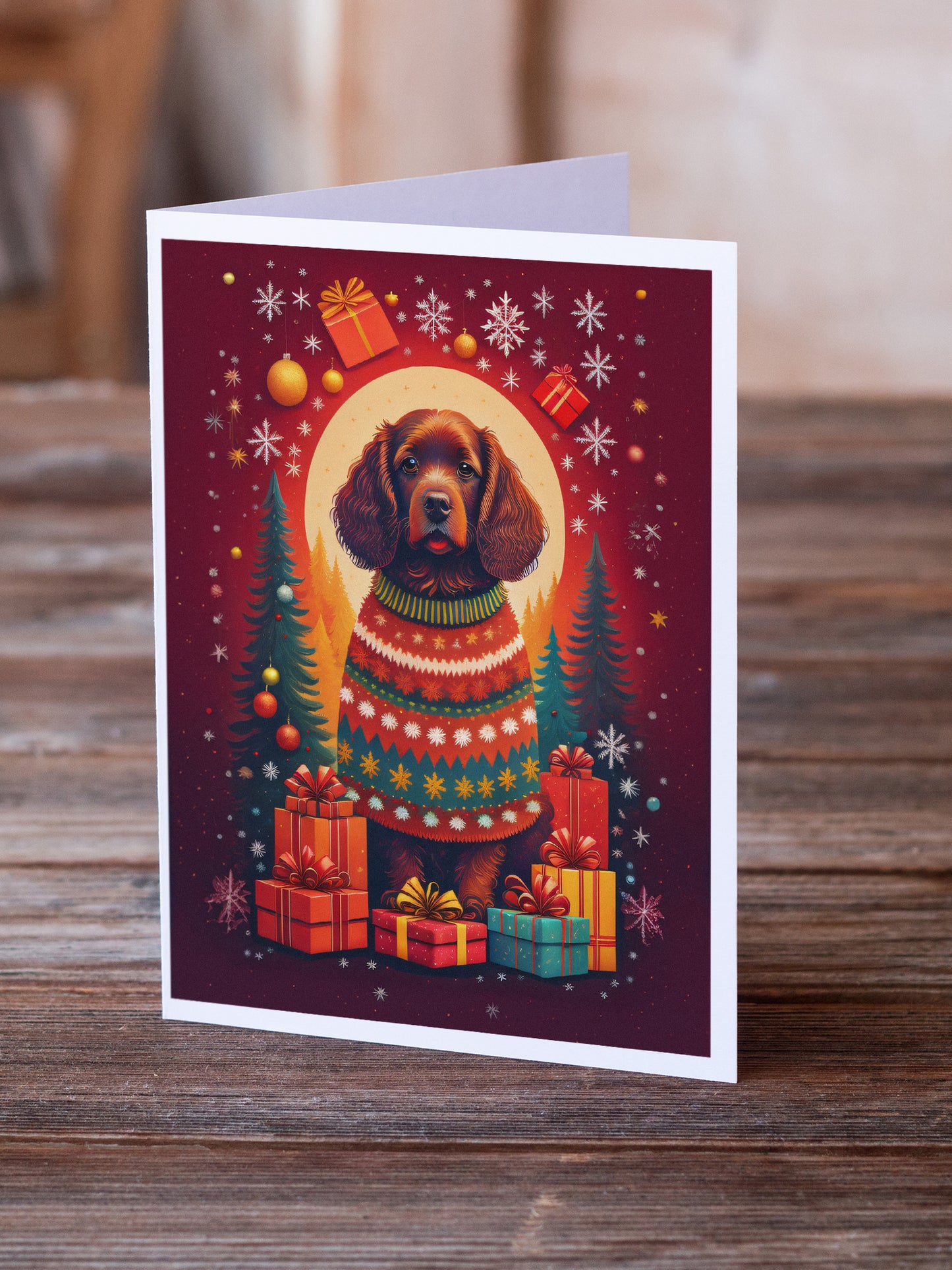 American Water Spaniel Holiday Christmas Greeting Cards Pack of 8