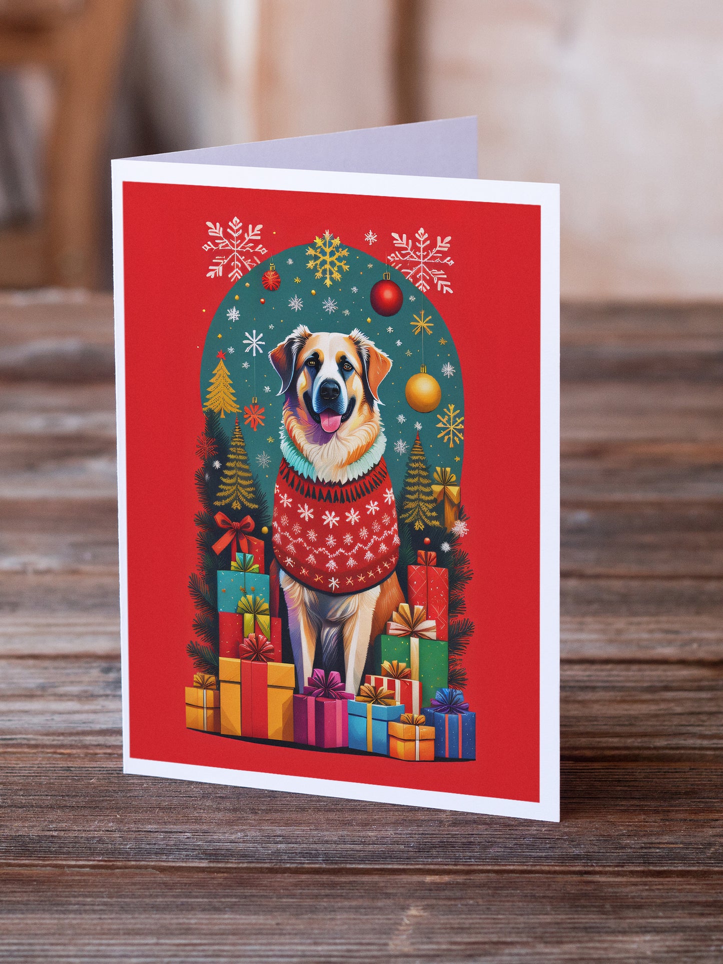 Anatolian Shepherd Dog Holiday Christmas Greeting Cards Pack of 8