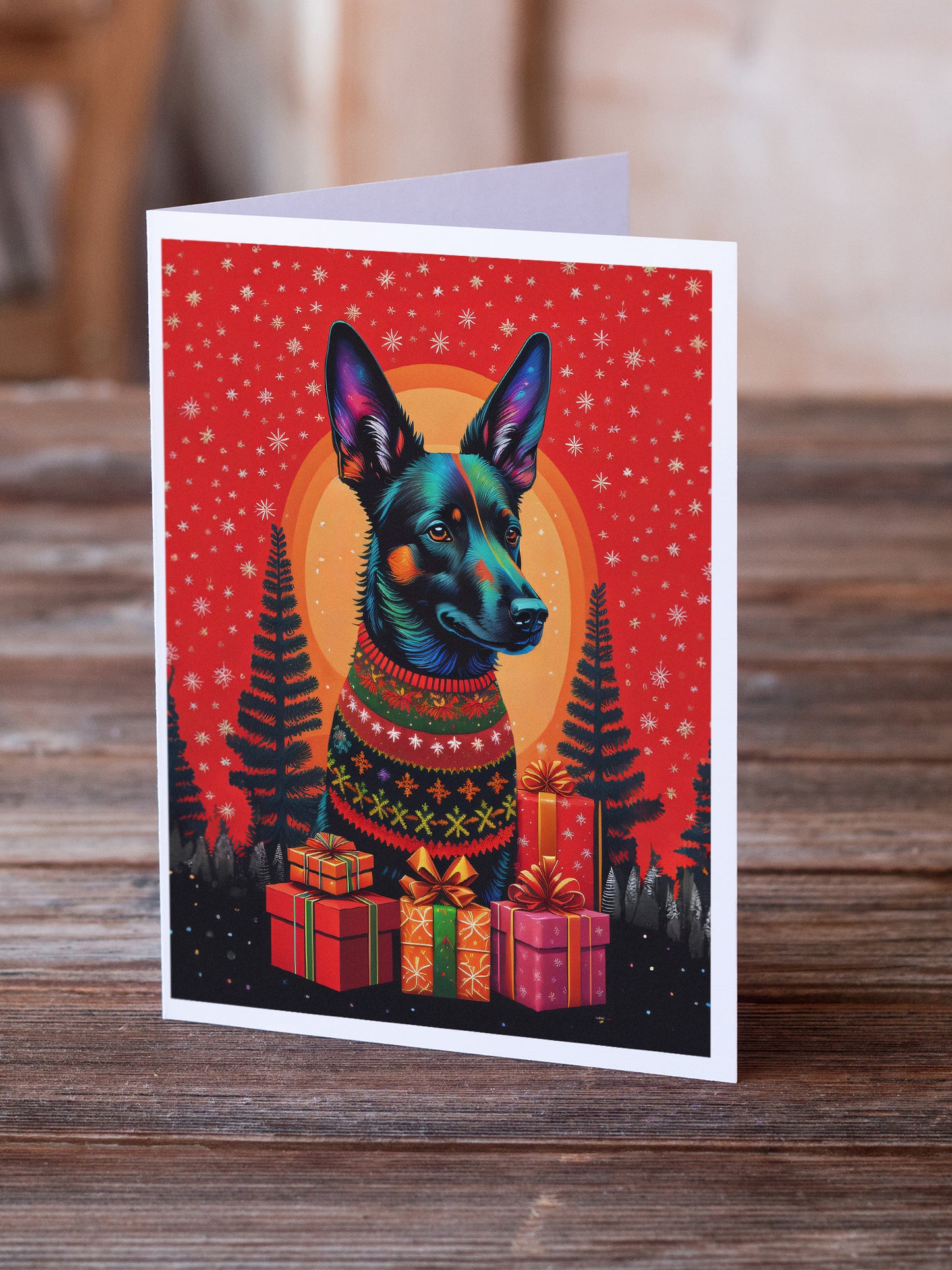 Australian Kelpie Holiday Christmas Greeting Cards Pack of 8