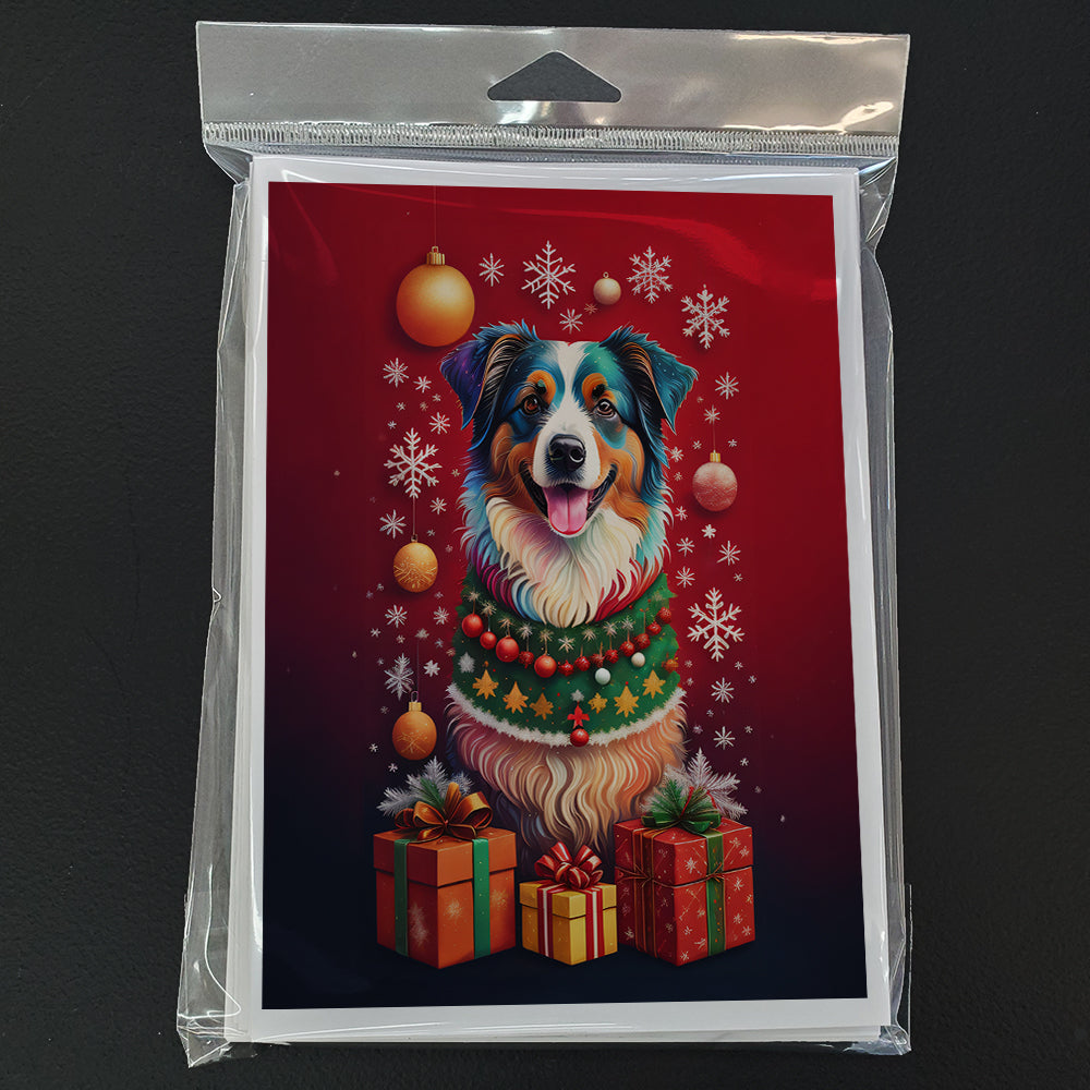 Australian Shepherd Holiday Christmas Greeting Cards Pack of 8