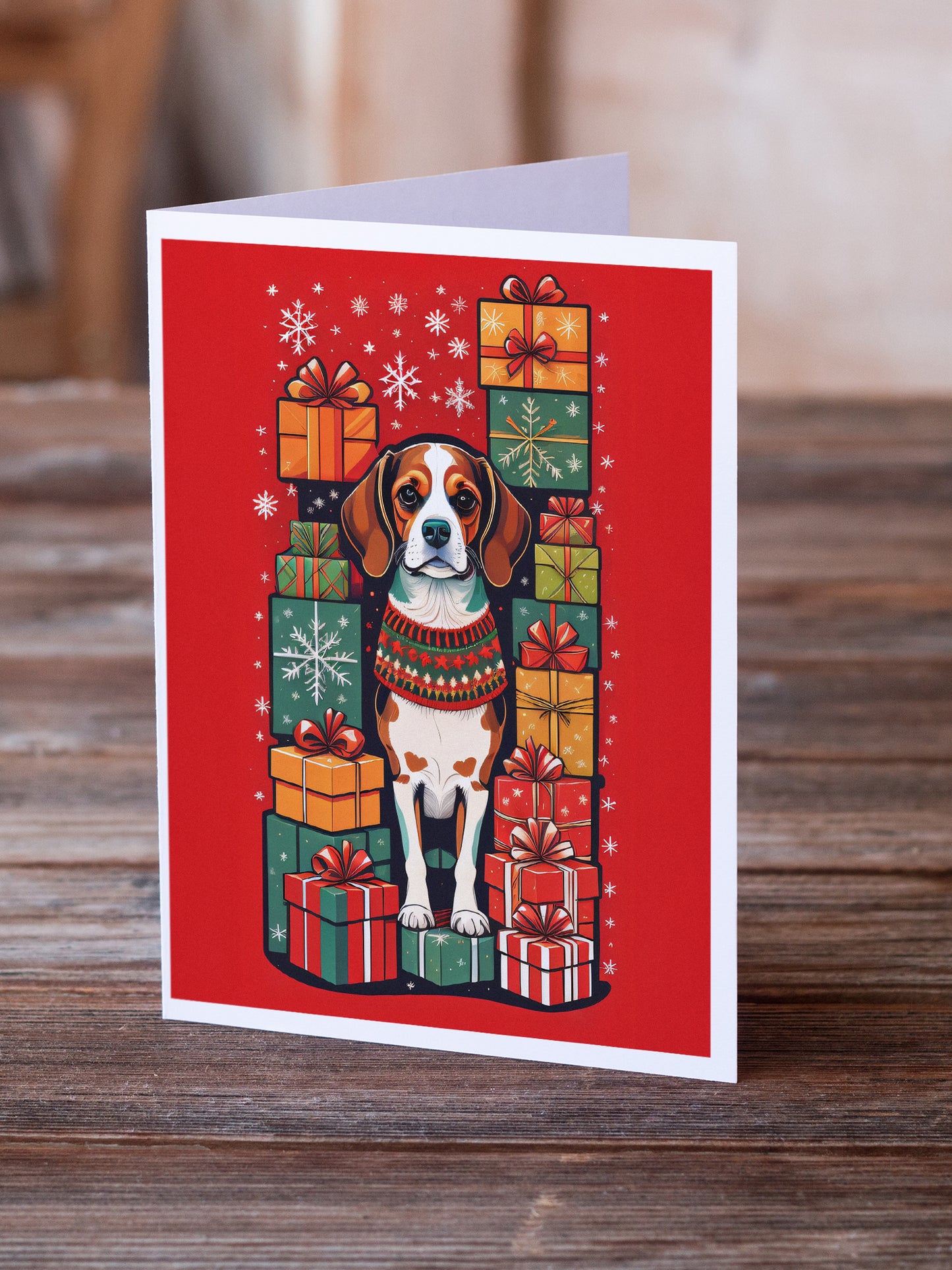 Beagle Holiday Christmas Greeting Cards Pack of 8