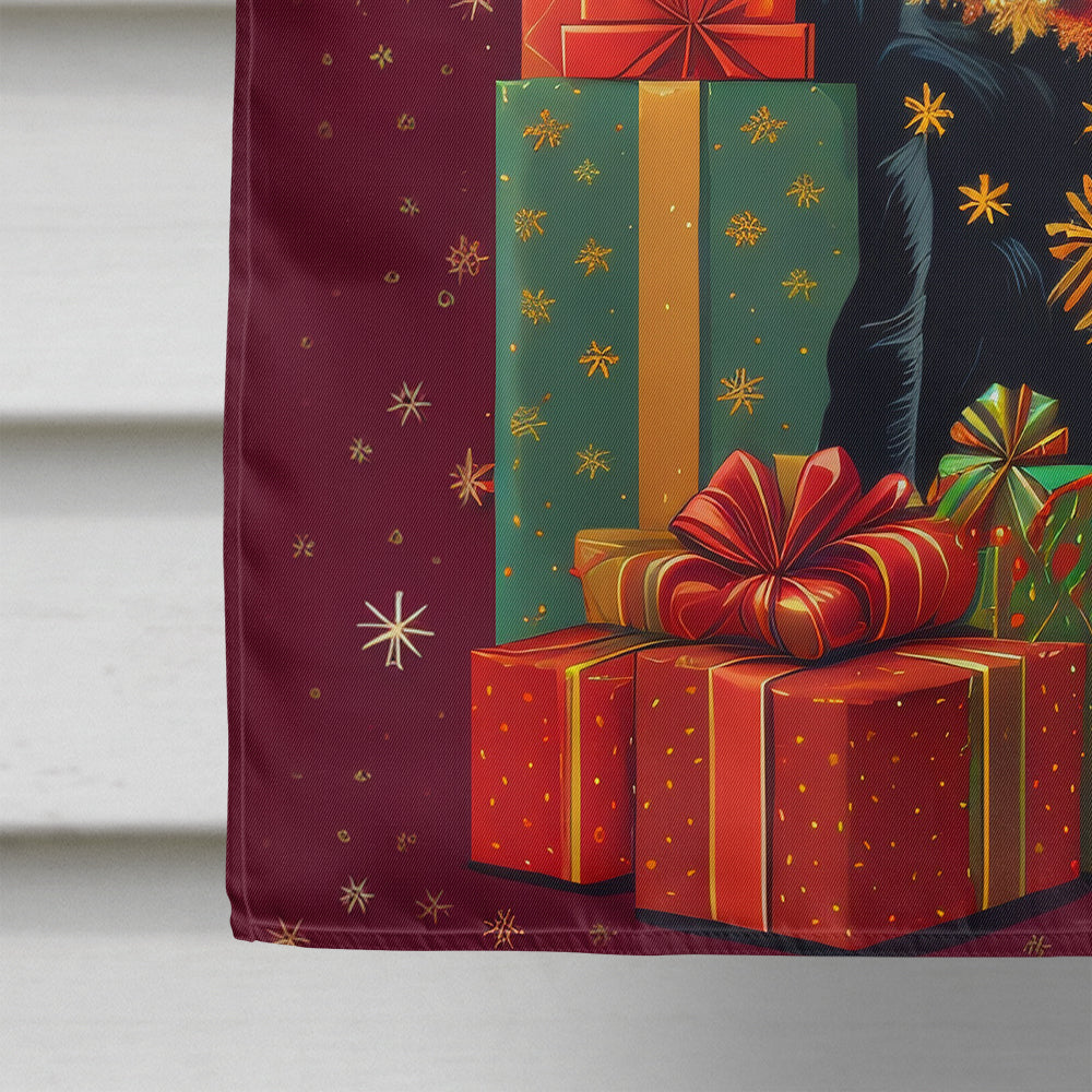 Black and Tan Coonhound Holiday Christmas House Flag