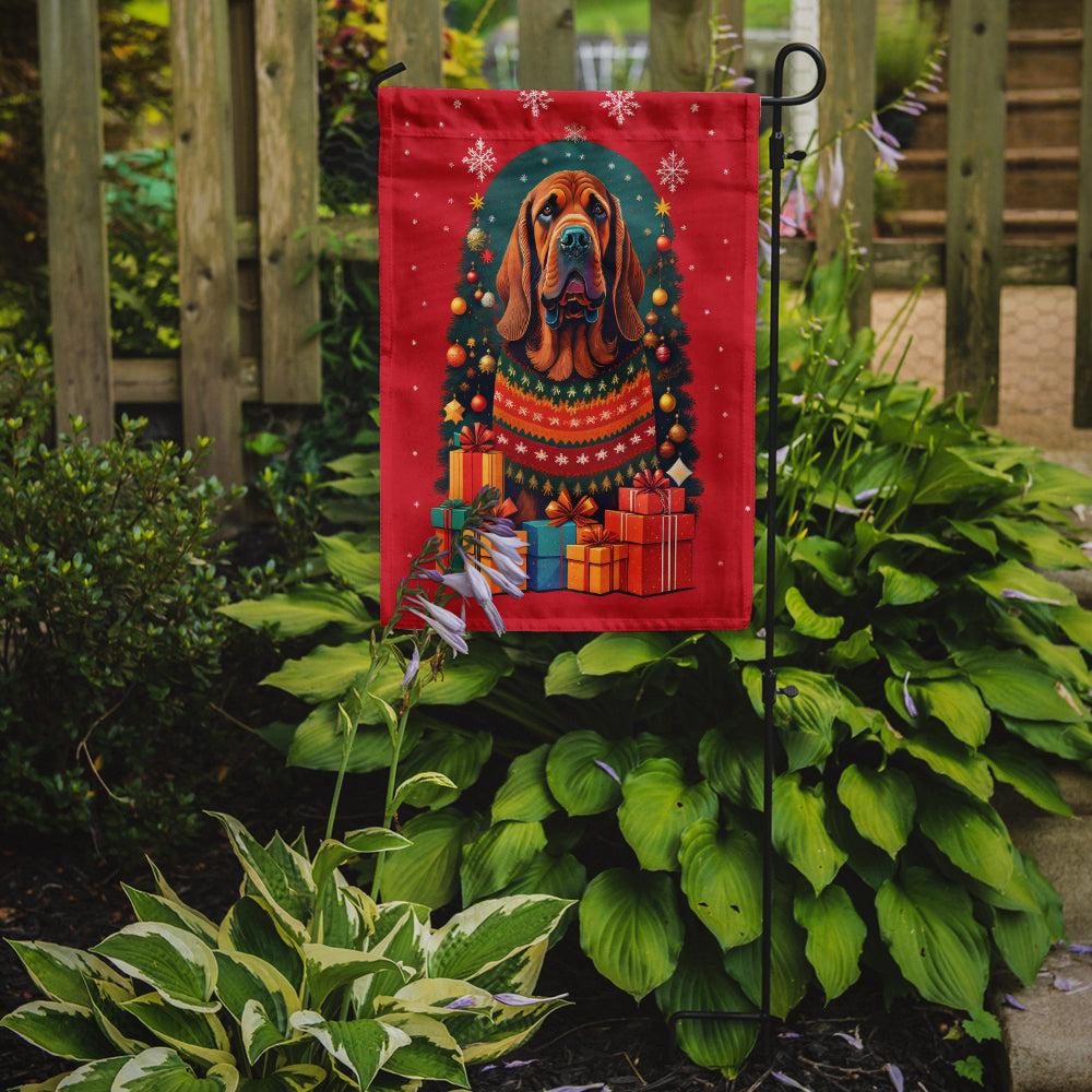 Bloodhound Holiday Christmas Garden Flag