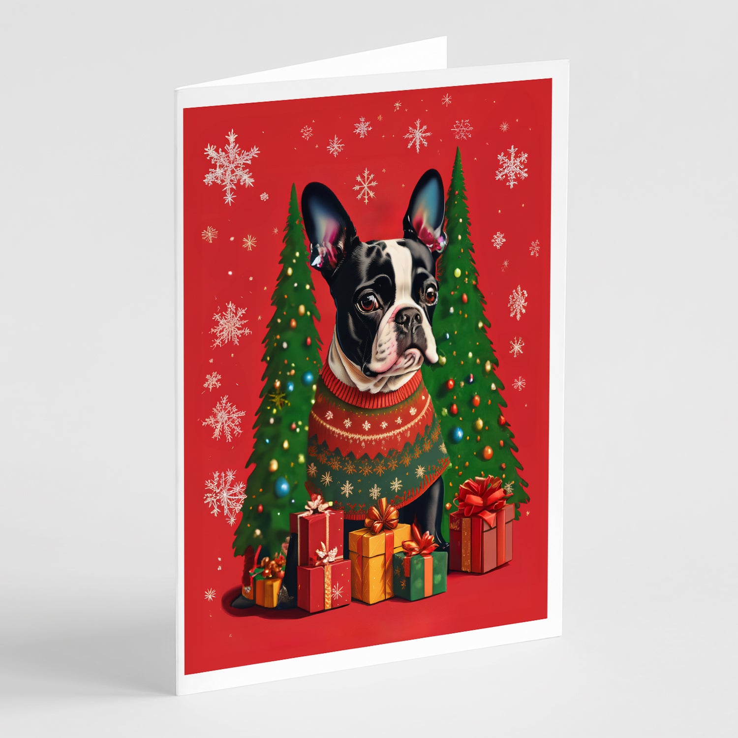 Buy this Boston Terrier Holiday Christmas Greeting Cards Pack of 8