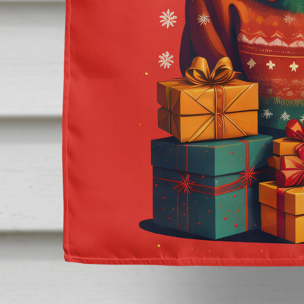 Fawn Boxer Cropped Ears Holiday Christmas House Flag
