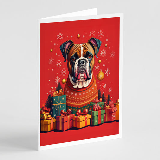 Buy this Fawn Boxer Holiday Christmas Greeting Cards Pack of 8