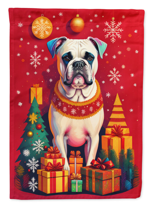 Buy this White Boxer Holiday Christmas House Flag