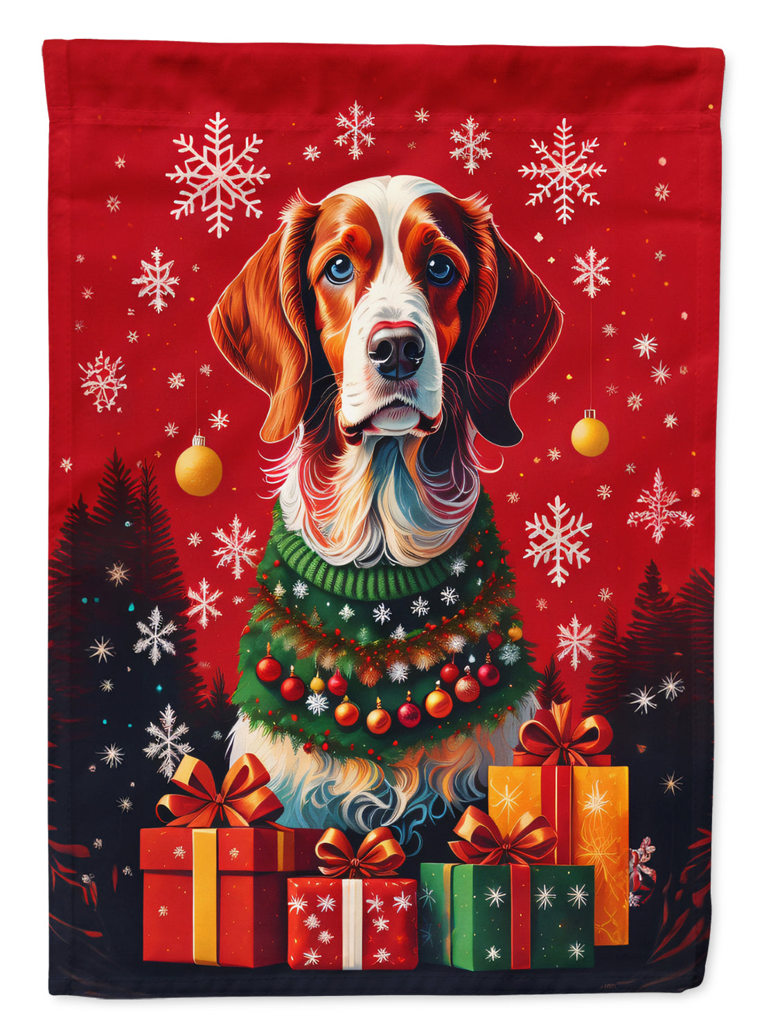 Buy this Brittany Spaniel Holiday Christmas House Flag