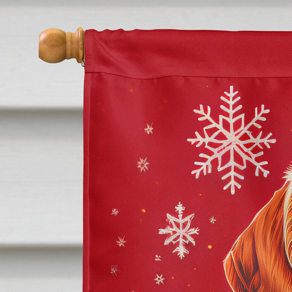 Brittany Spaniel Holiday Christmas House Flag